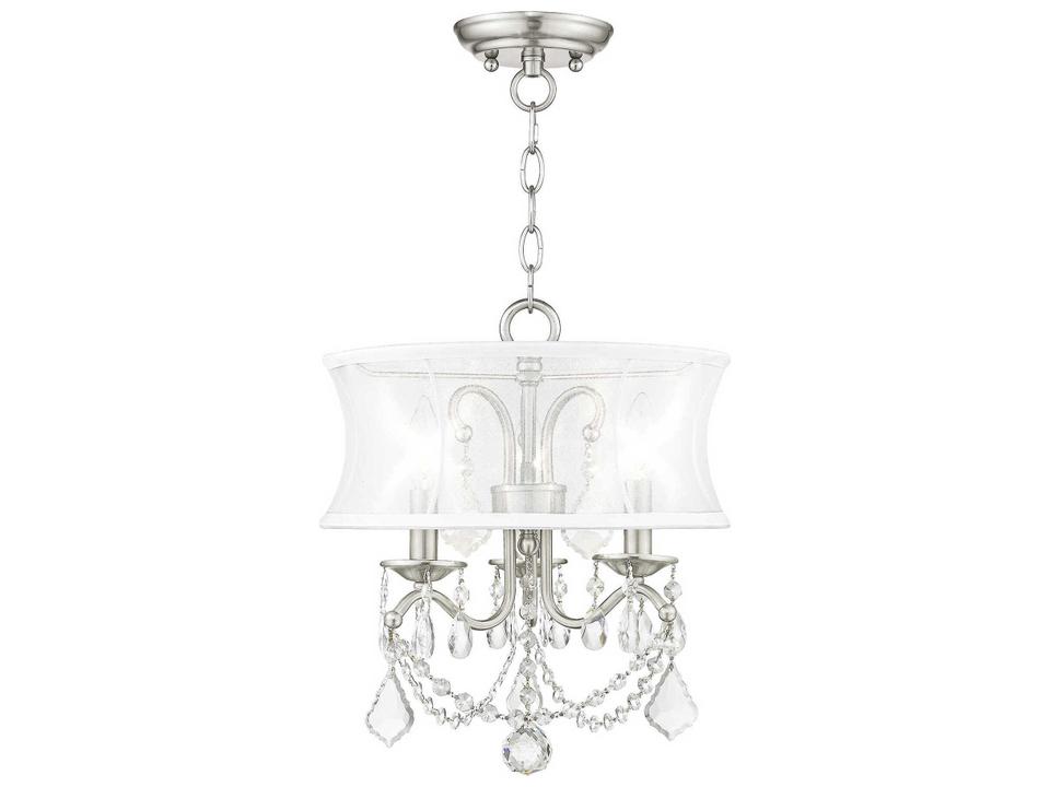 Newcastle 3-Light Brushed Nickel Convertible Mini Chandelier