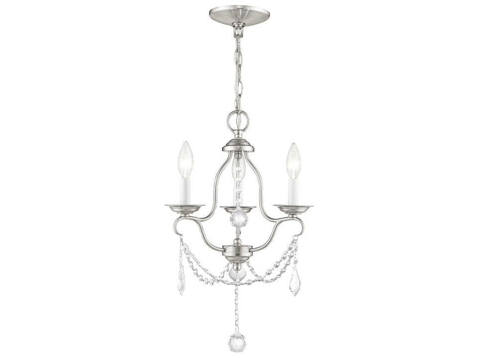 Chesterfield 3-Light Brushed Nickel Crystal Chandelier