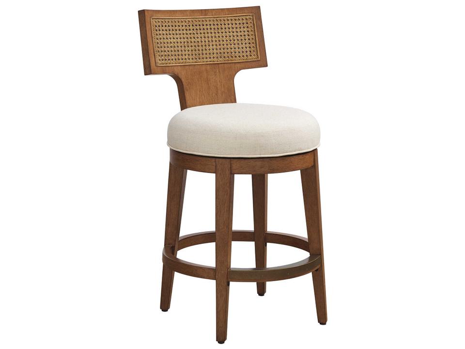 La Costa Calavera Upholstered Woven Swivel Counter Stool