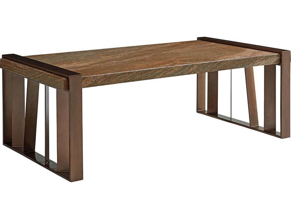 Zavala Intersect Rectangular Brazilian Gold Granite Coffee Table