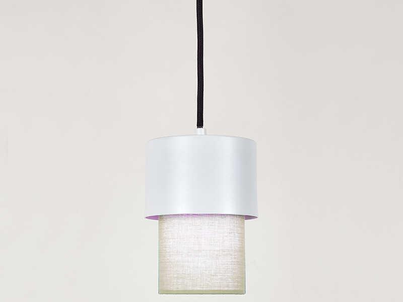 Kan 1-Light White Silver Cylinder Mini Pendant