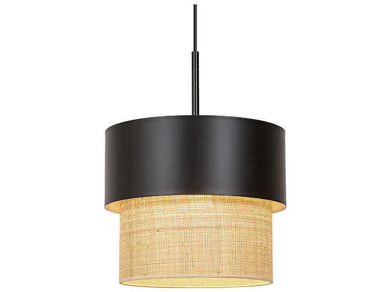 Kan 1-Light Black Drum Pendant