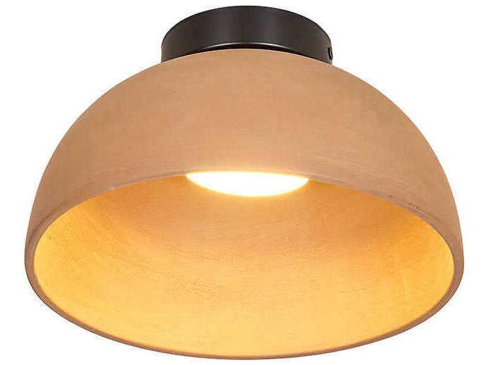 Absis 1-Light Black Brown Dome Flush Mount