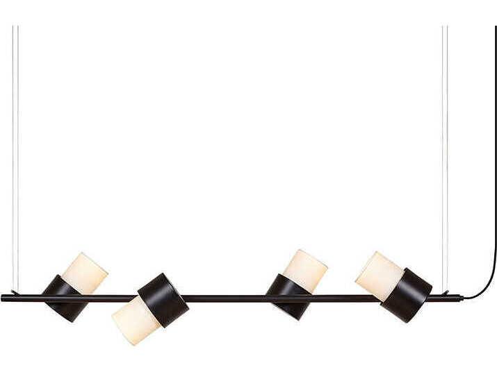 Kan 4-Light Black Cylinder Island Pendant