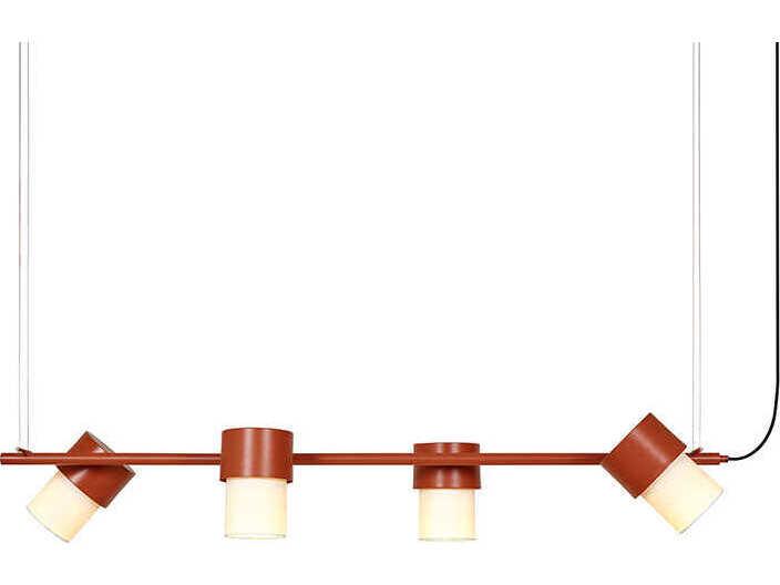 Kan 4-Light Terracotta Red Cylinder Island Pendant