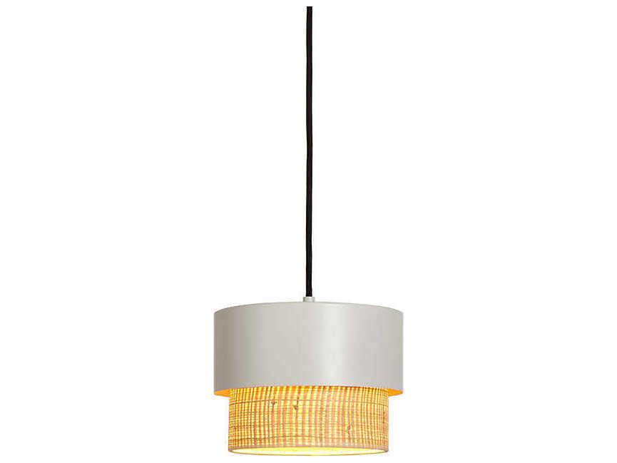 Kan 1-Light White Drum Mini Pendant