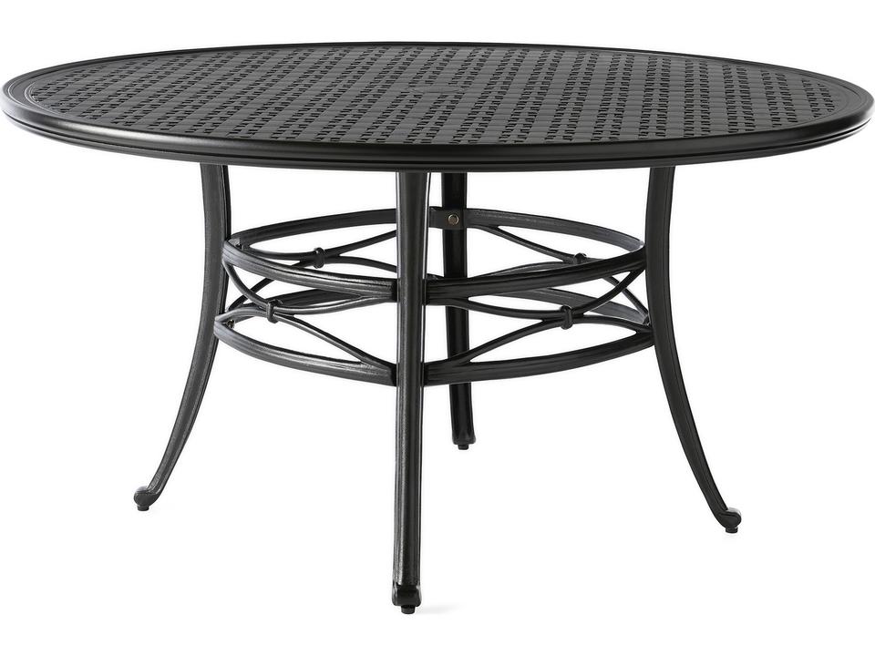 Napa 54-Inch Round Cast Aluminum Dining Table with Umbrella Hole