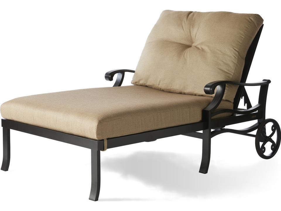 Anthem Cast Aluminum Oversized Outdoor Chaise Lounge with Cushions