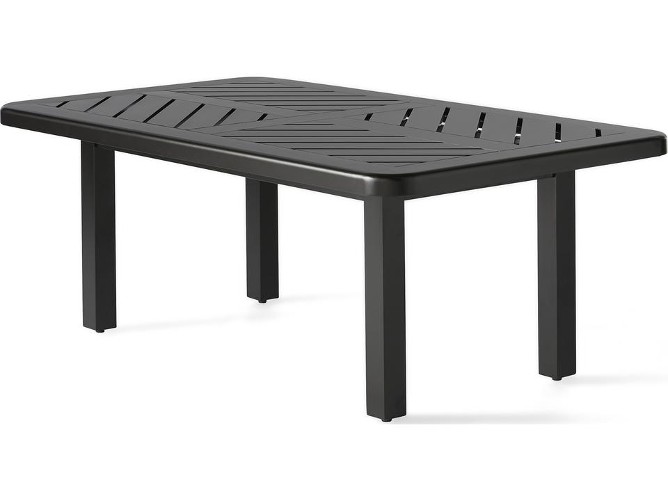 Trinidad 50-Inch Rectangular Aluminum Slat Coffee Table