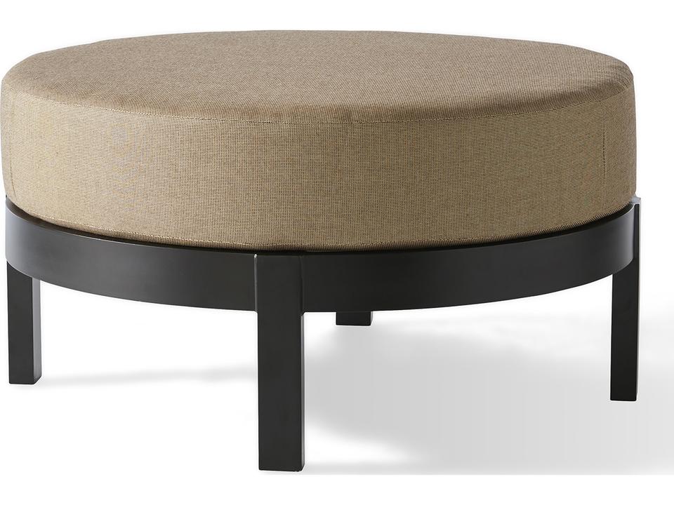 Eclipse Circular Cast Aluminum Cushion Ottoman