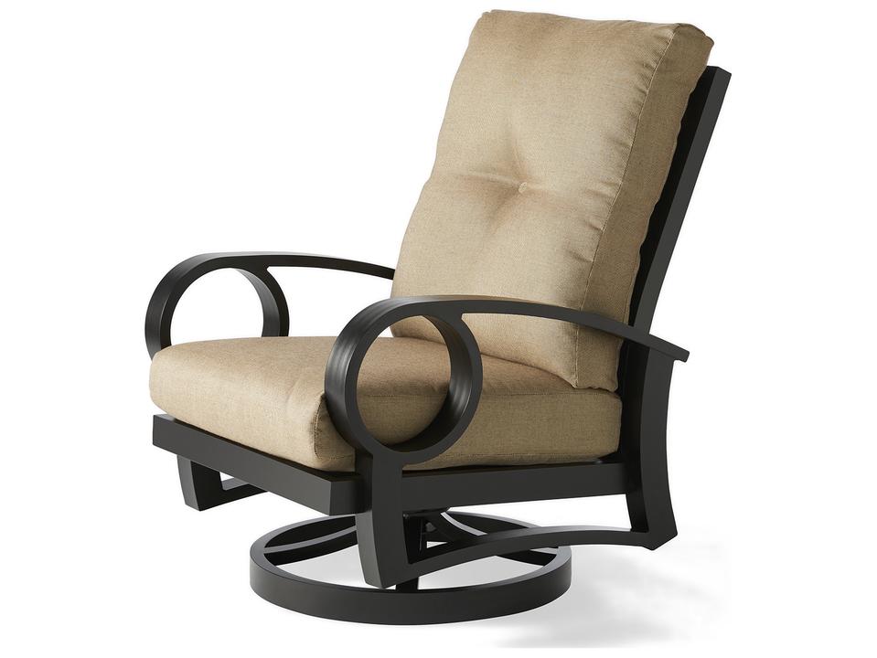 Eclipse Cast Aluminum Swivel Rocking Dining Arm Chair
