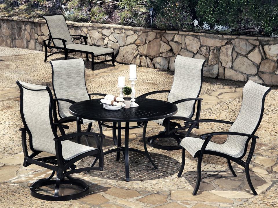 Georgetown Sling Aluminum Outdoor Patio Dining Set