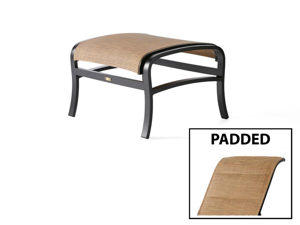 Georgetown Padded Sling Aluminum Ottoman