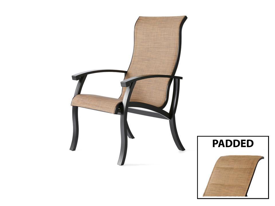 Georgetown Padded Sling Aluminum Dining Arm Chair