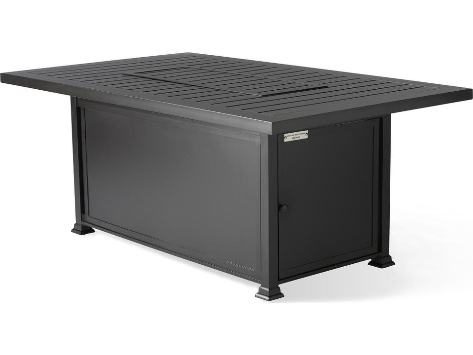 Pasa Robles 61-Inch Rectangular Aluminum Chat Height Fire Pit Table
