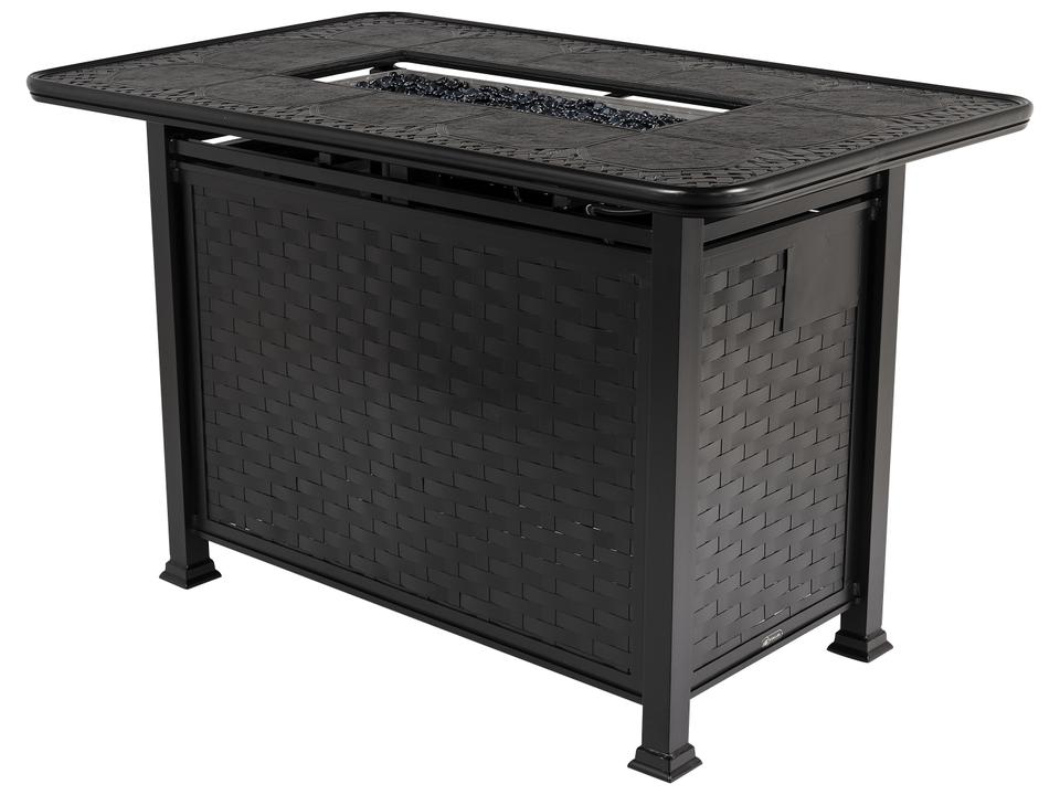Cambria Outdoor Fire Pit Table Cast Aluminum Rectangular