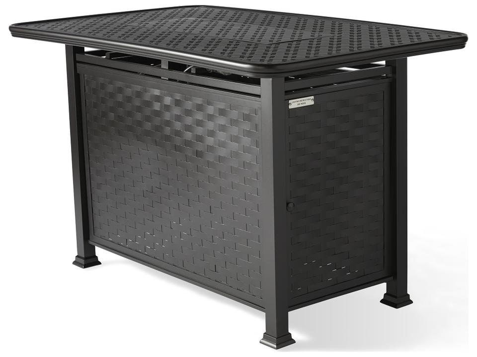 Cambria Rectangular Outdoor Fire Pit Table Cast Aluminum