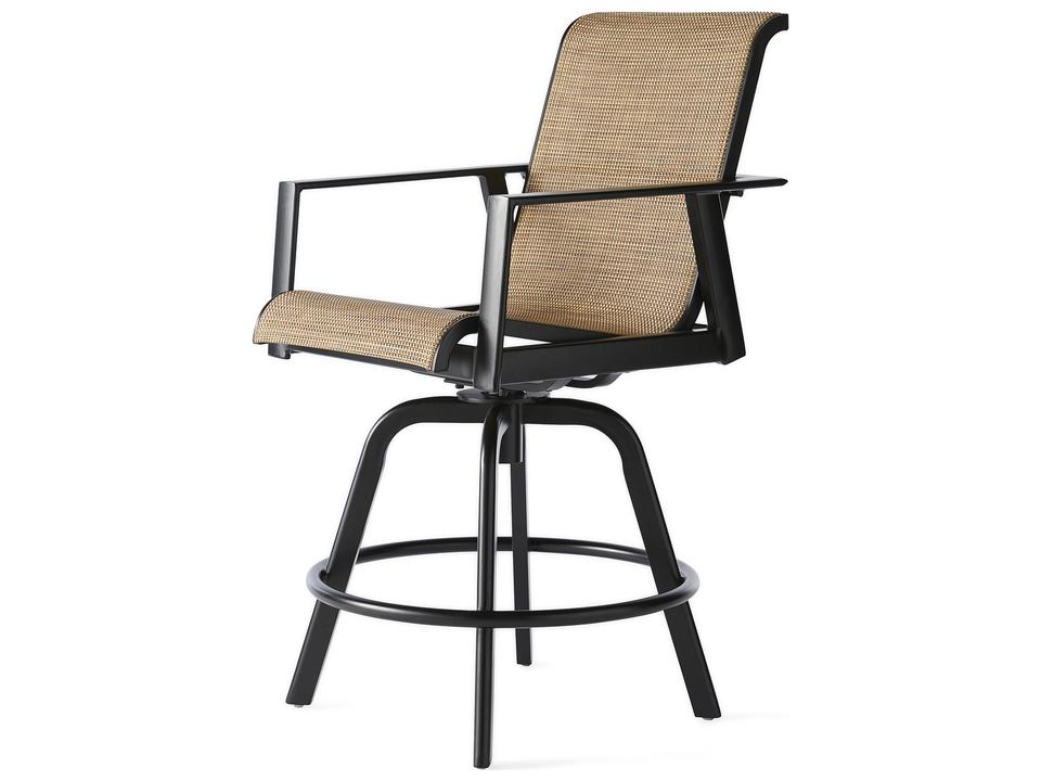 M Series Sling Aluminum Swivel Outdoor Counter Stool