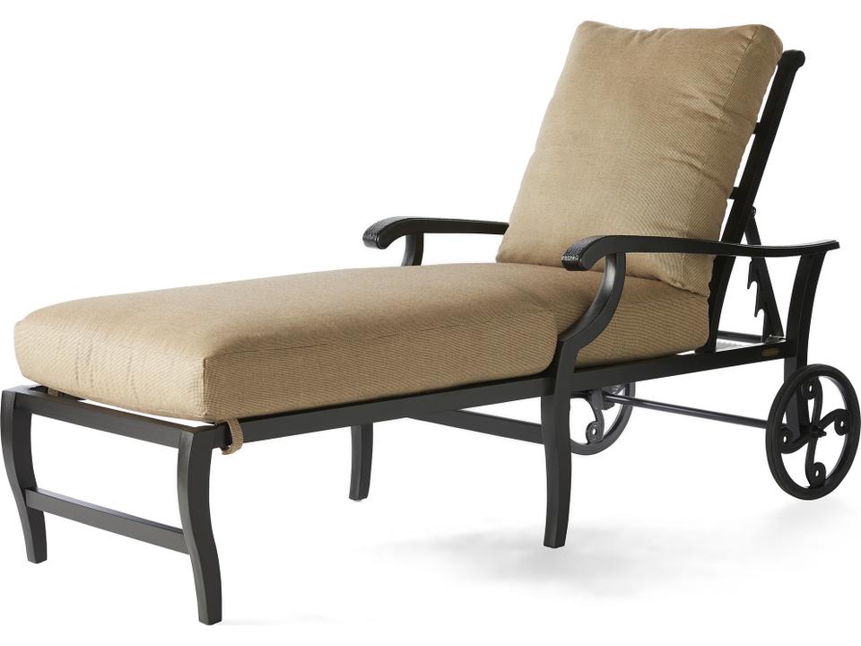 Turin Cushion Adjustable Outdoor Chaise Lounge in Cast Aluminum