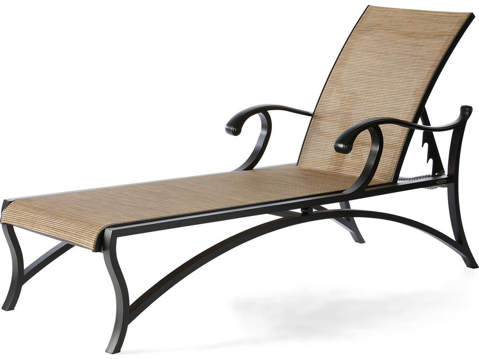 Volare Sling Adjustable Outdoor Chaise Lounge with Aluminum Frame