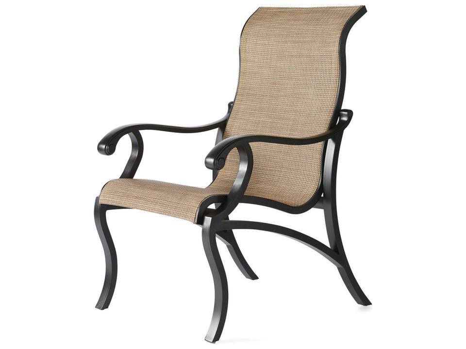 Volare Sling Cast Aluminum Dining Arm Chair