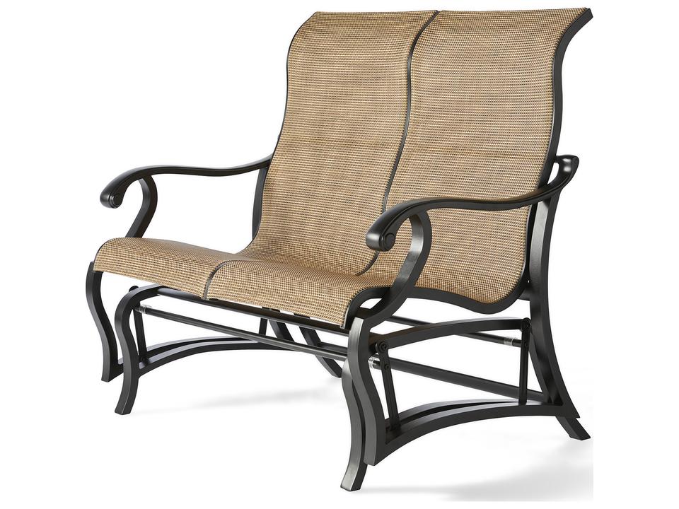 Volare Sling Cast Aluminum Glider Loveseat