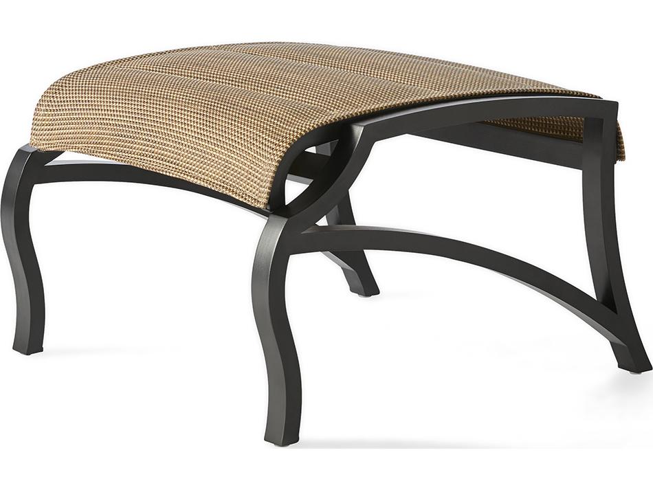 Volare Padded Sling Cast Aluminum Ottoman