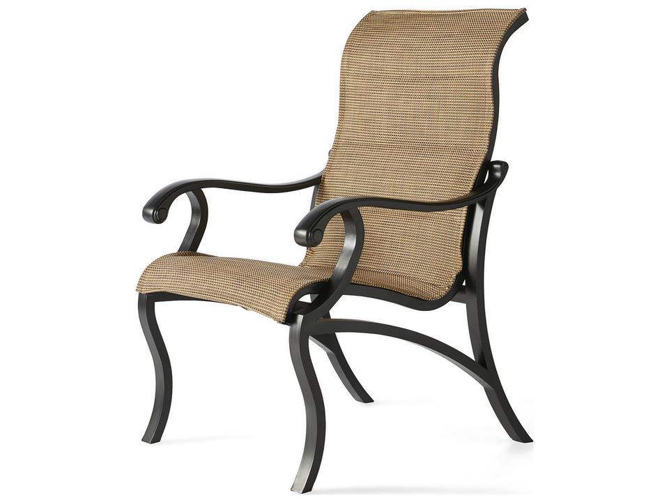 Volare Padded Sling Aluminum Dining Arm Chair