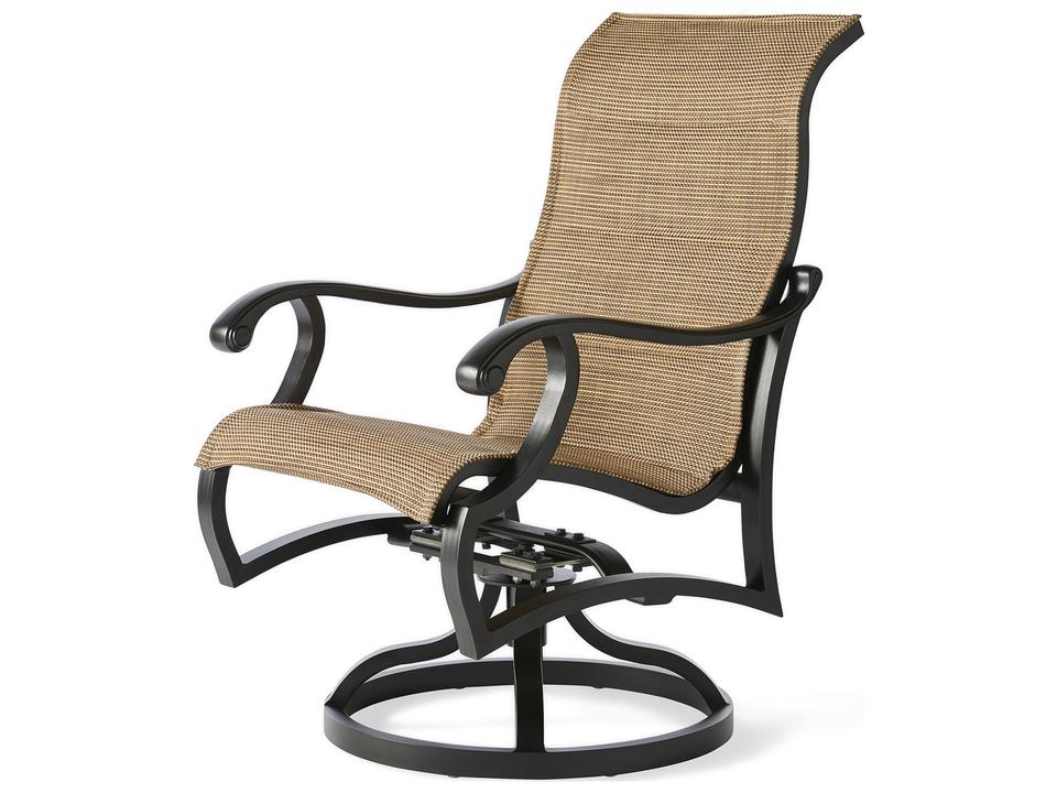 Volare Padded Sling Swivel Rocking Dining Chair