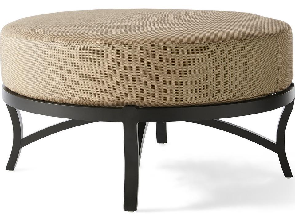 Volare Cushion Circular Ottoman with Cast Aluminum Frame