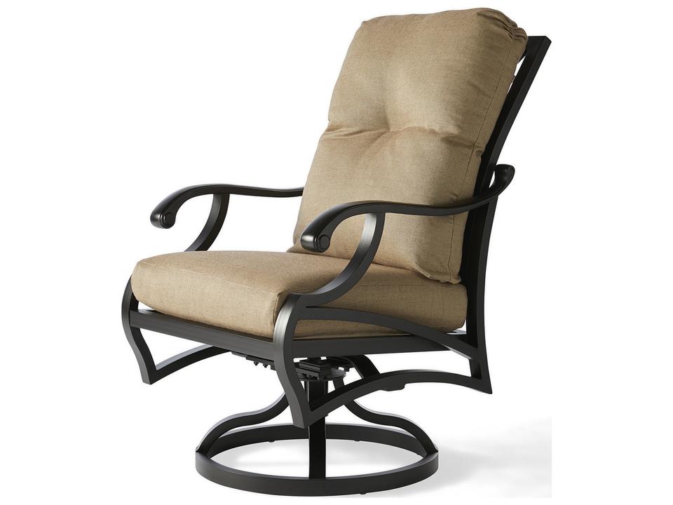 Volare Cushion Cast Aluminum Swivel Rocking Dining Chair