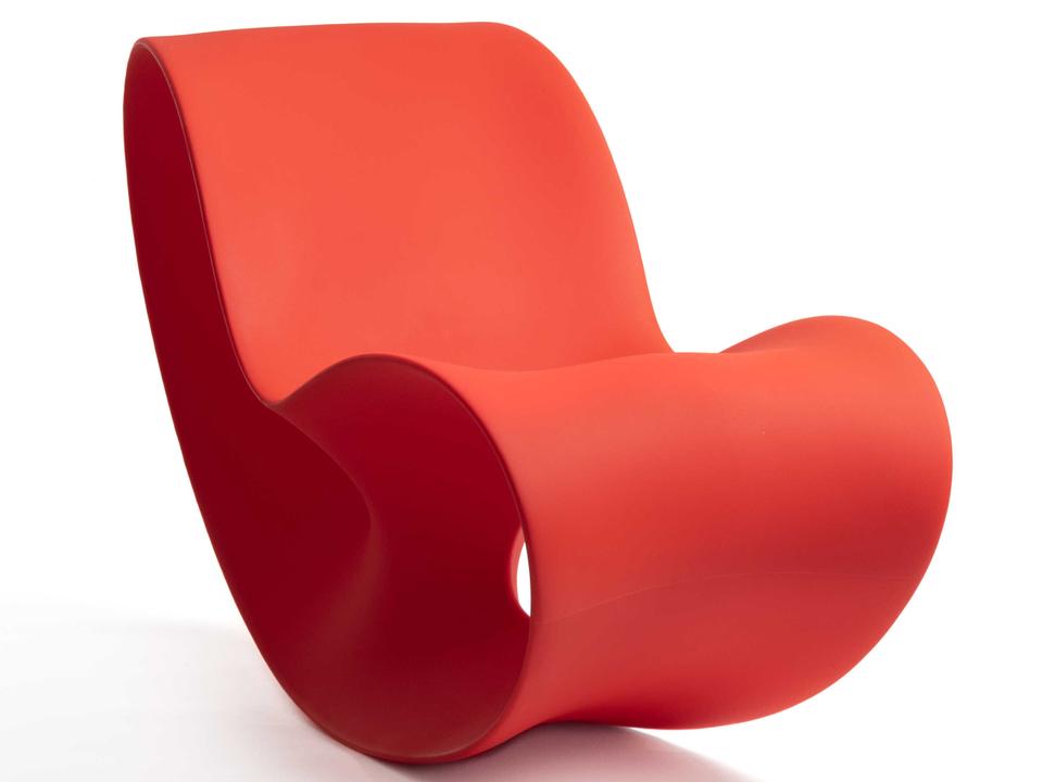 Magis Voido Polyethylene Rocking Lounge Chair in Red