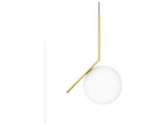 Luna Opal Glass Gold Globe Pendant