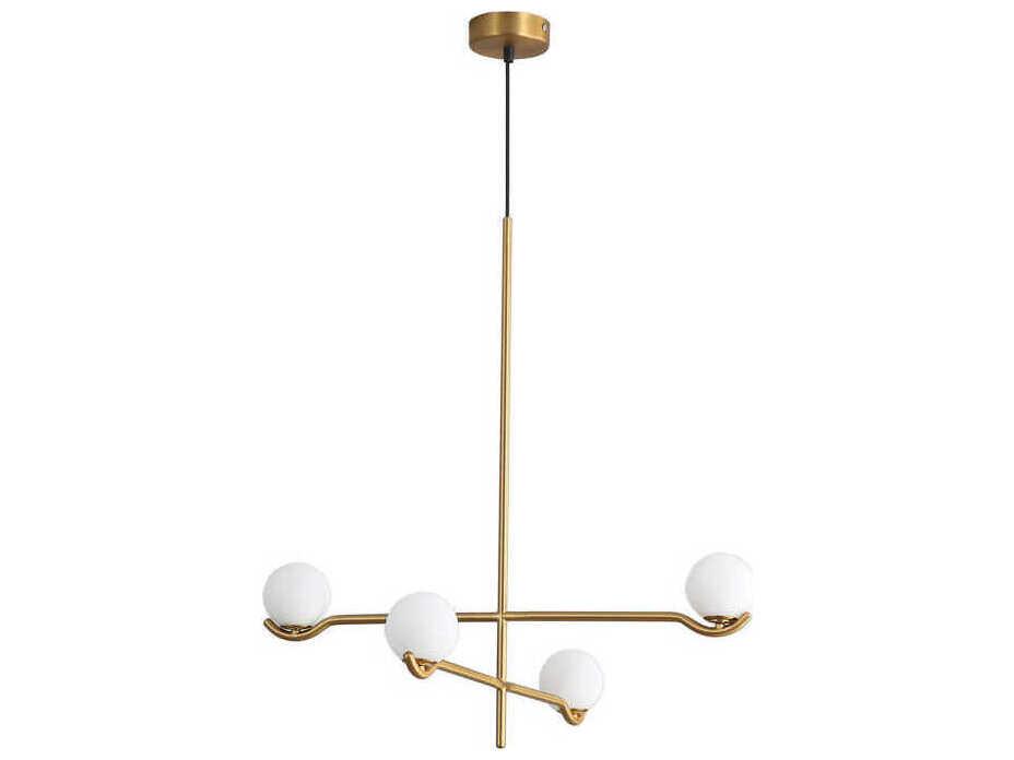 Nebula 4-Light Brass Geometric Chandelier