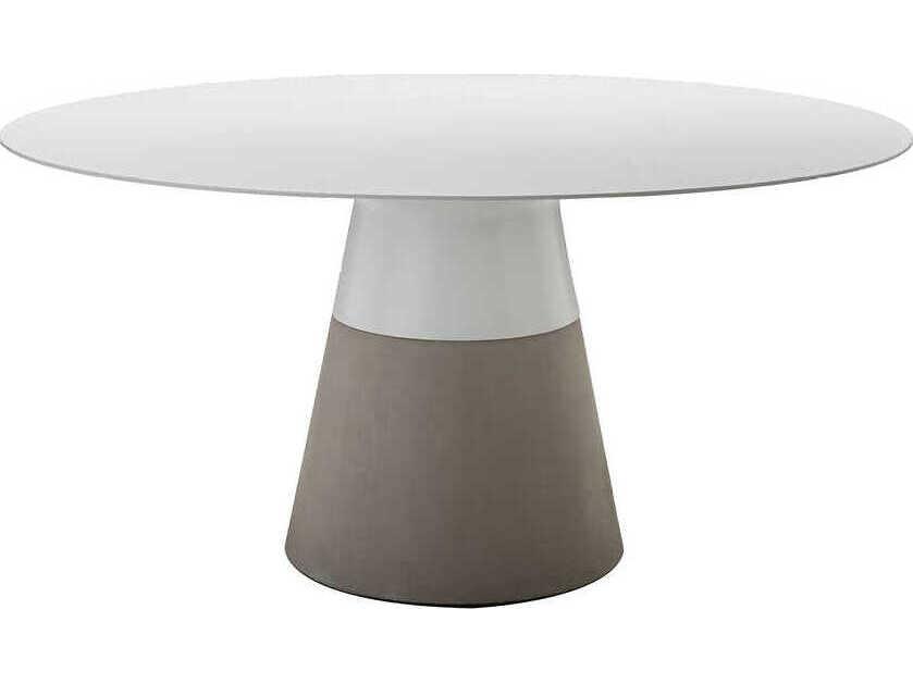 Maldives Round Dining Table 63-Inch White Solid Surface