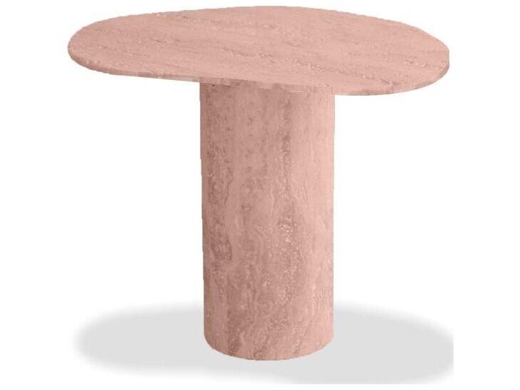 Puddle Free Form End Table in Rosso Travertine Marble