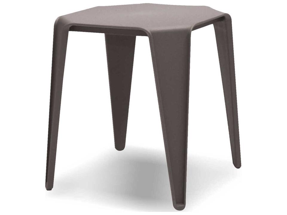 Yatta Square Polypropylene End Table in Grey