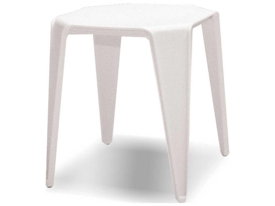 Yatta Square Injection Molded Plastic End Table in White