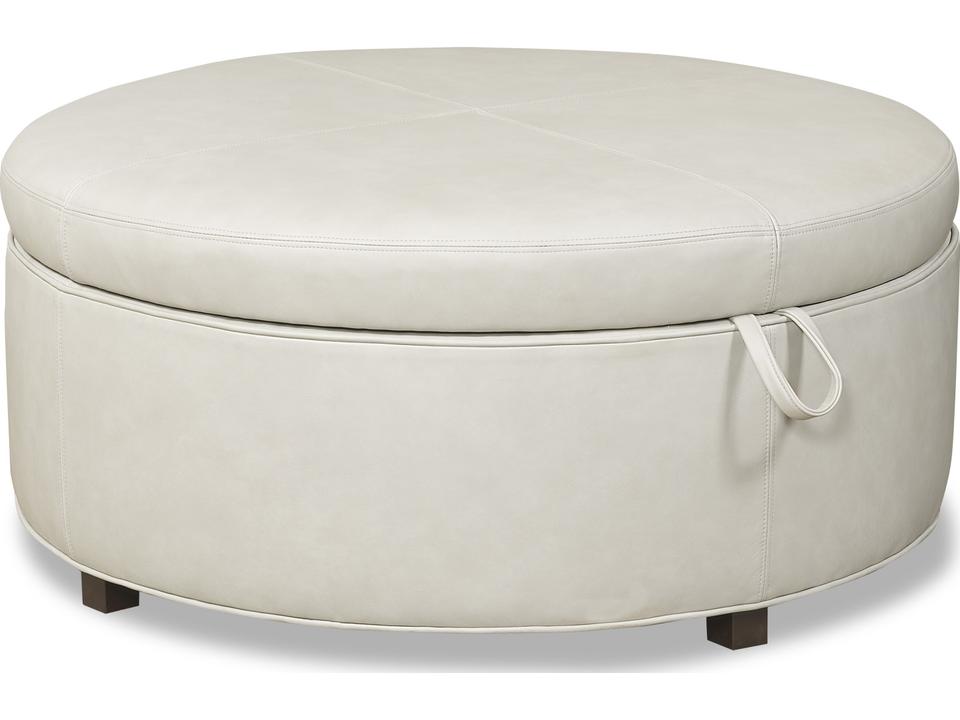 McKInley Leather McKenzie 40" Storage Round Ottoman