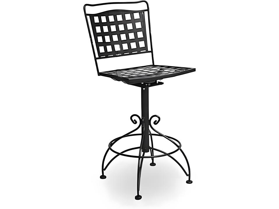Vera Cruz Wrought Iron Patio Bar Stool in Charcoal