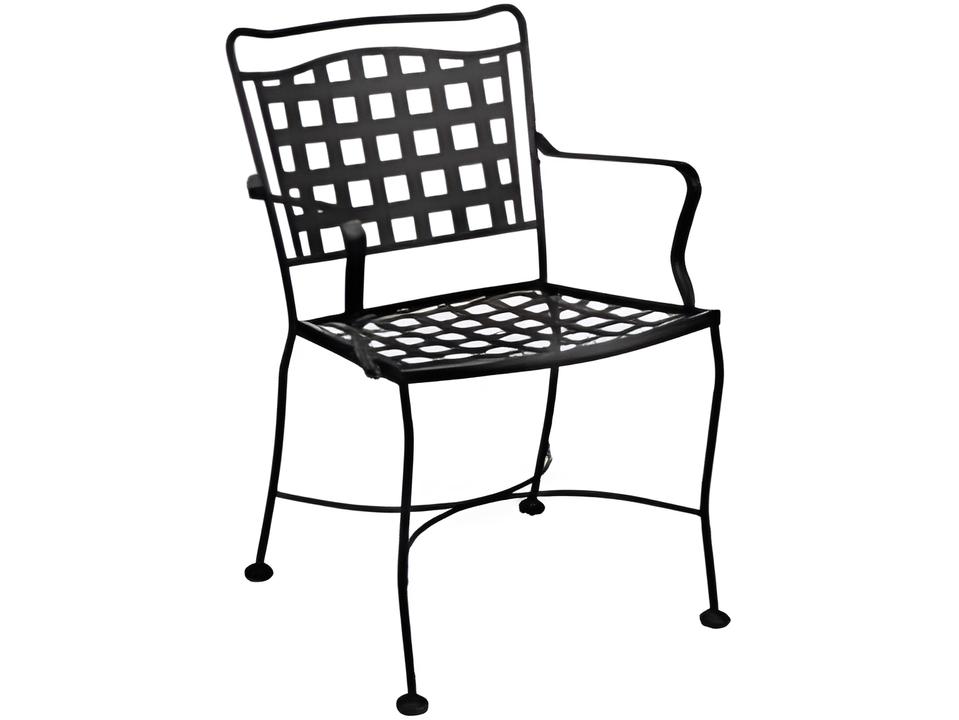 Vera Cruz Wrought Iron Outdoor Patio Dining Arm Chair
