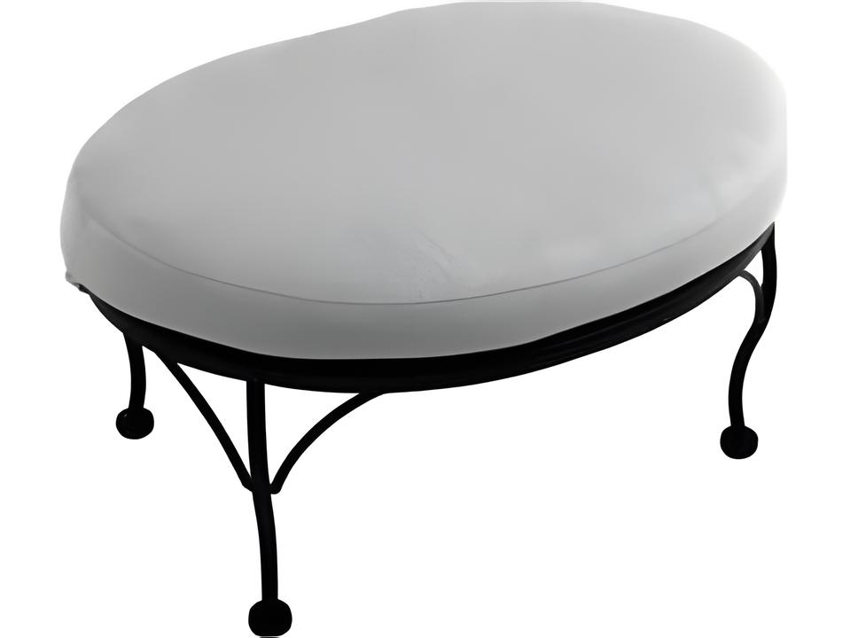 Grayson Wrought Iron Cushion Outdoor Ottoman
