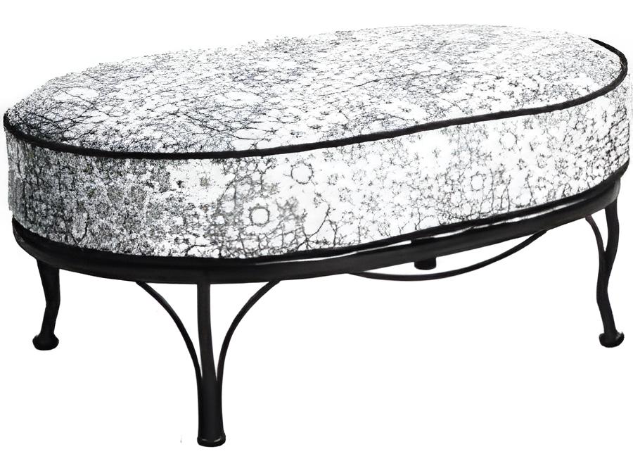 Athens Deep Seating Wrought Iron Cuddle Ottoman
