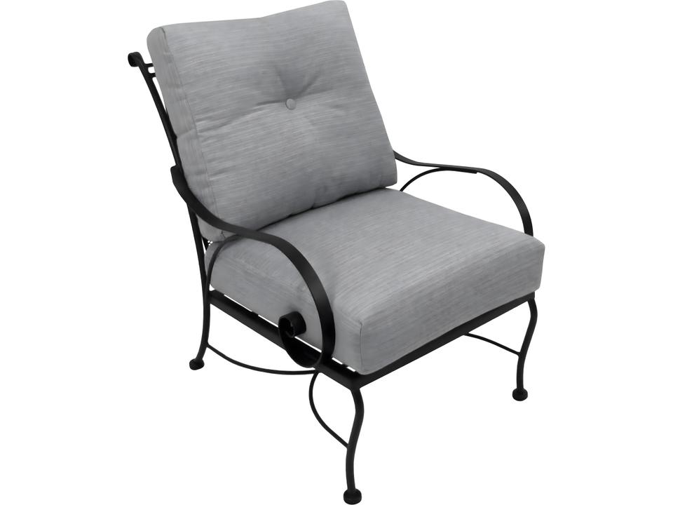 Monticello Outdoor Club Chair in Charcoal with Cushions