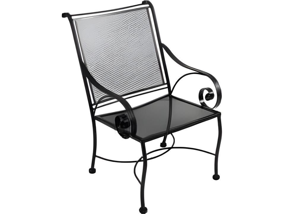 Monticello Wrought Iron Patio Dining Arm Chair