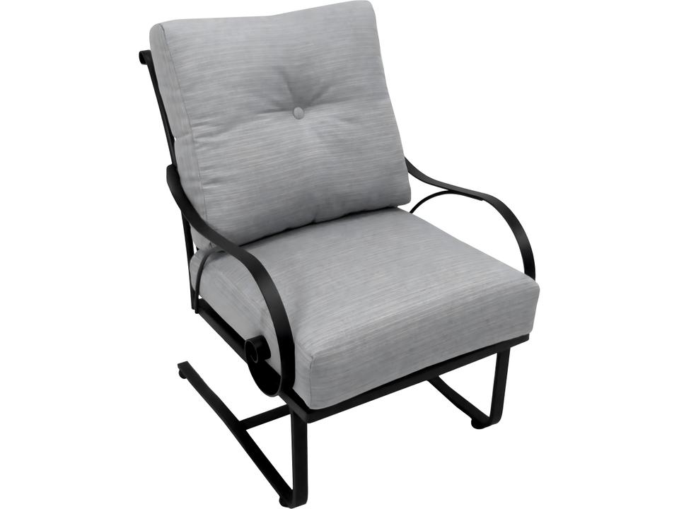 Monticello Outdoor Wrought Iron Deep Seating Club Spring Chair