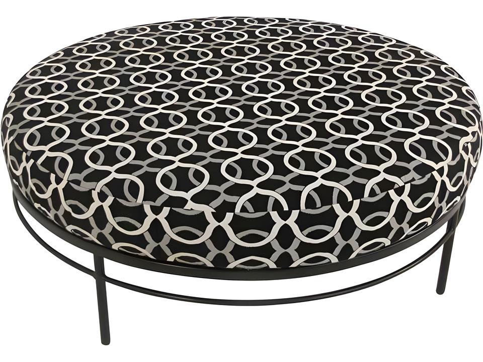 Cove Wrought Iron 42-Inch Outdoor Ottoman