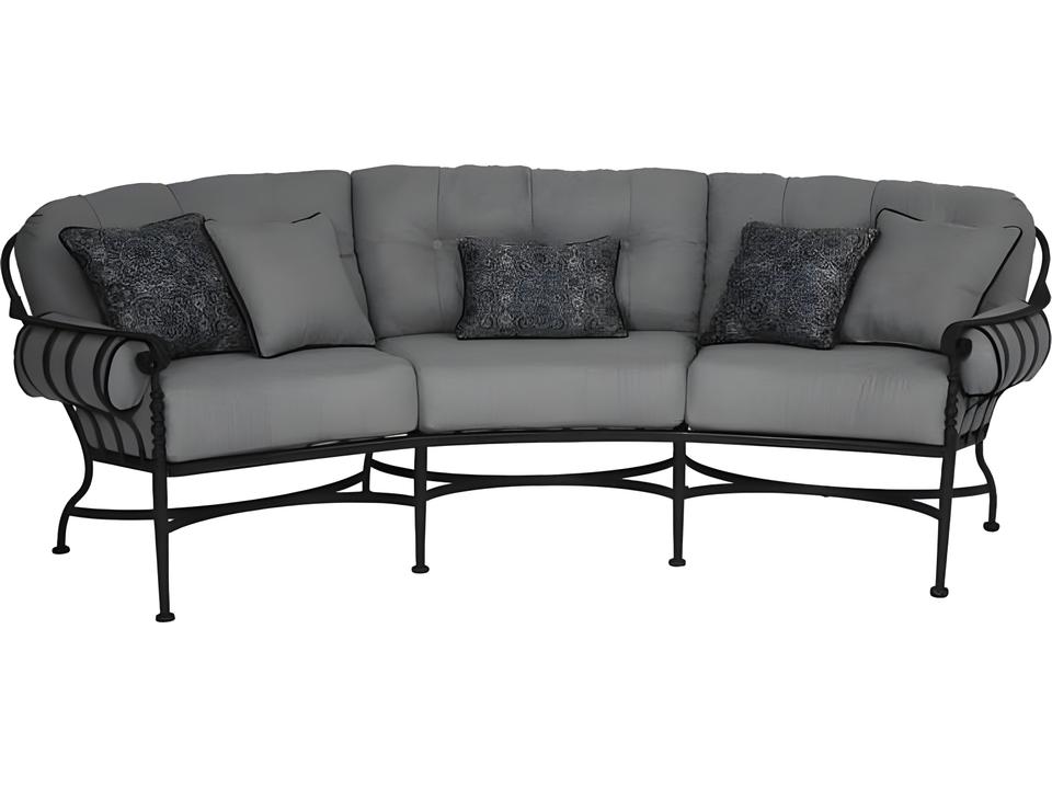 Athens Deep Seating Wrought Iron Crescent Sofa