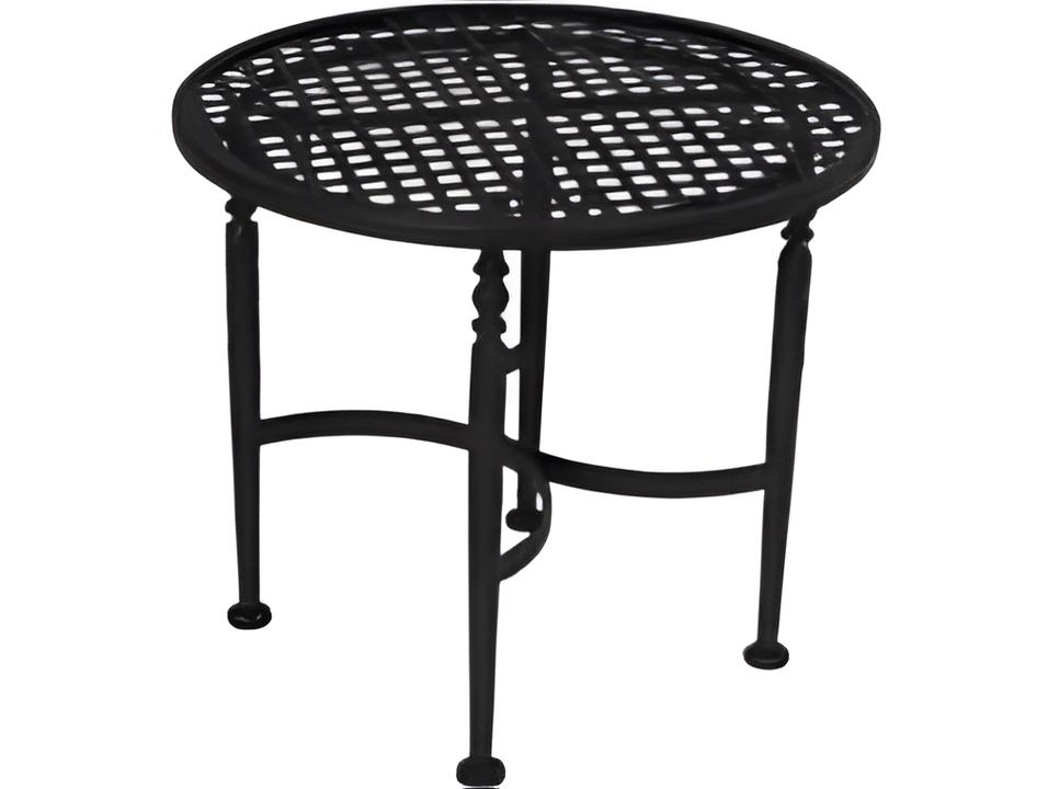 Athens Round Wrought Iron Outdoor End Table