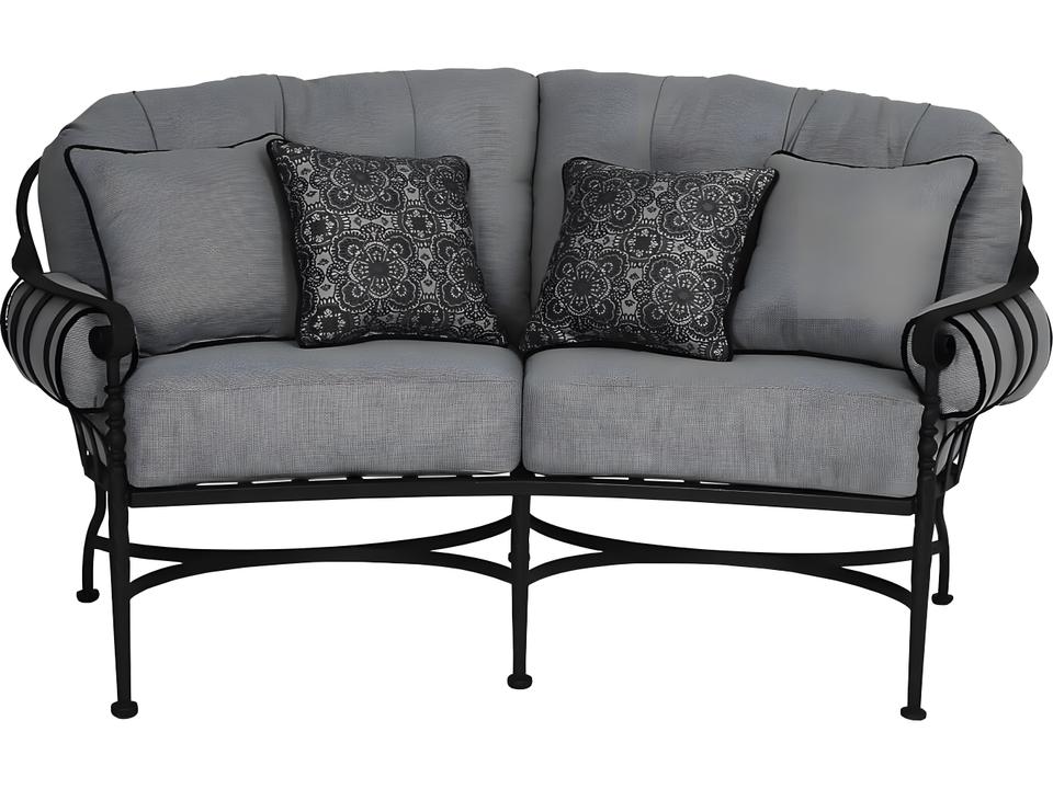 Athens Crescent Wrought Iron Loveseat
